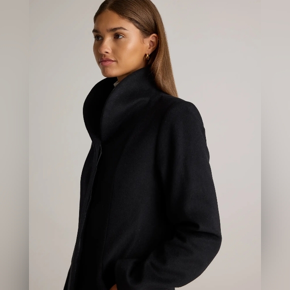 Quince Italian Wool Cocoon Coat. Black. XS. Perfect Condition. - Picture 14 of 17